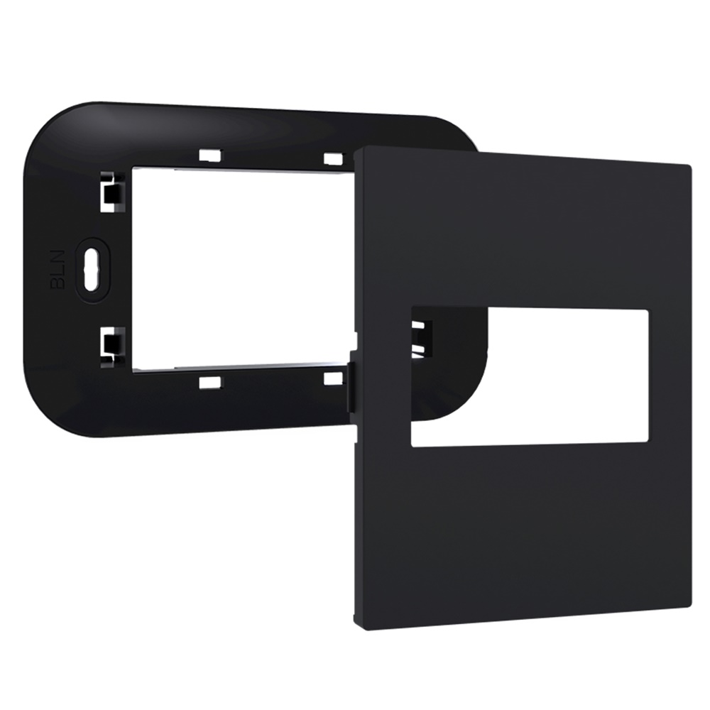 Kit montaggio Living Now nero iride per cronotermostato Iride e termostato Aros, installazione elettrica affidabile e resistente