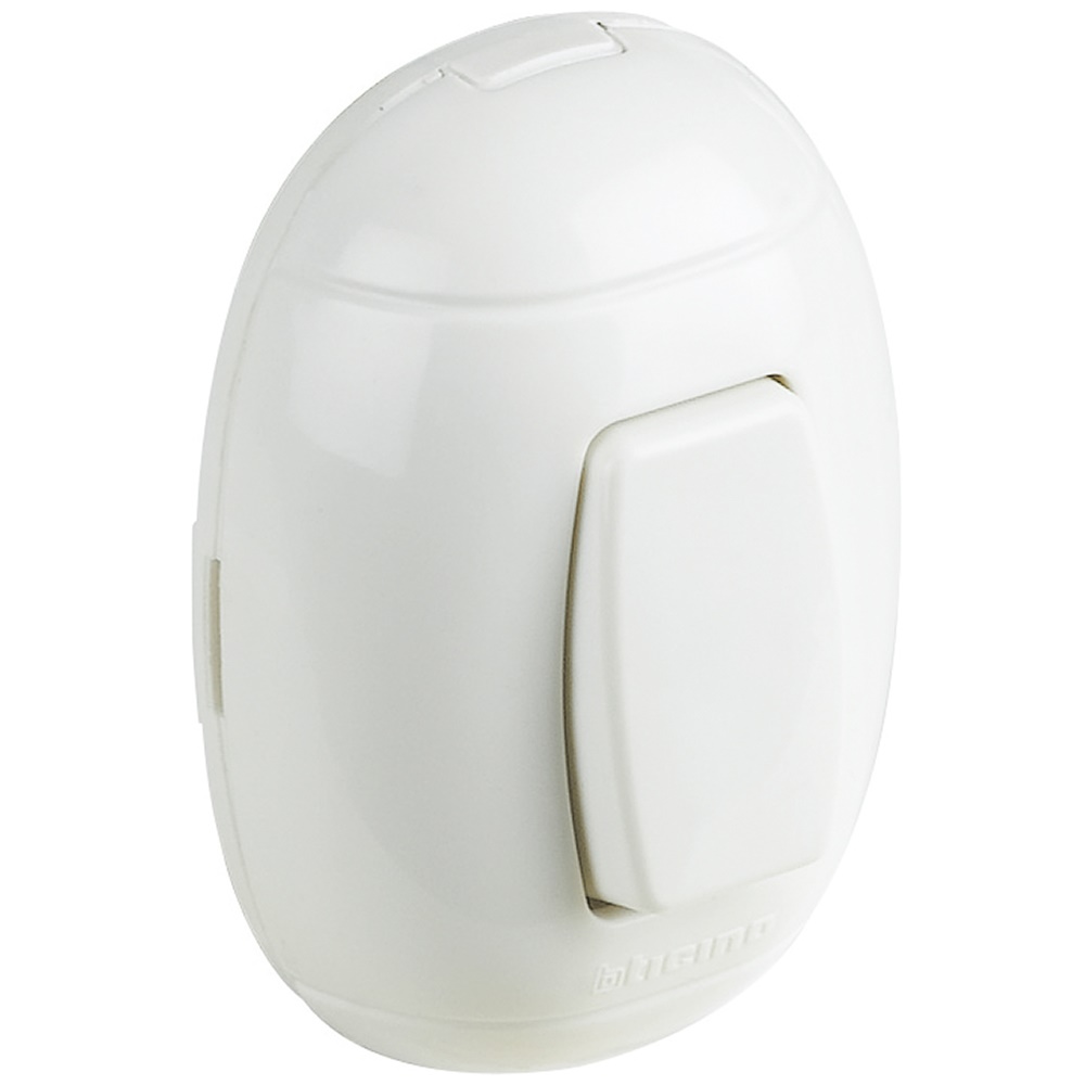 Interruttore unipolare 10A bianco design ovale compatto per uso domestico e professionale
