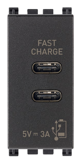 ALIMENTATORE USB C+C 5V 3A 1M GRIGI