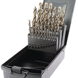 Set 25 punte metallo HSS 5% cobalto Ø1-13 mm per acciaio inox e acciai legati