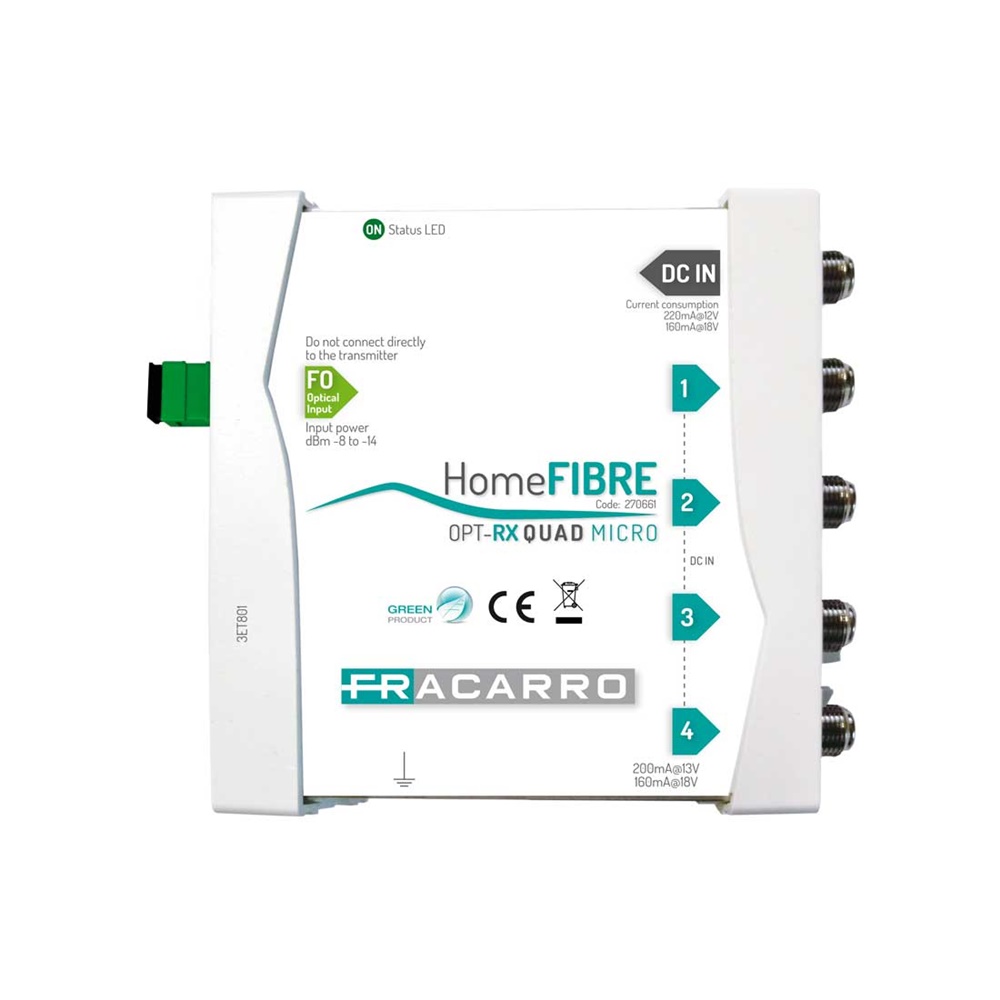 Ricevitore ottico compatto QD MICRO per installazioni indoor fibra ottica