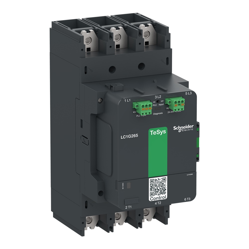 Contattore elevata potenza TeSys Giga, 3P (3NO), AC3 265A, versione Advanced, bobina elettronica 24…48V AC/DC