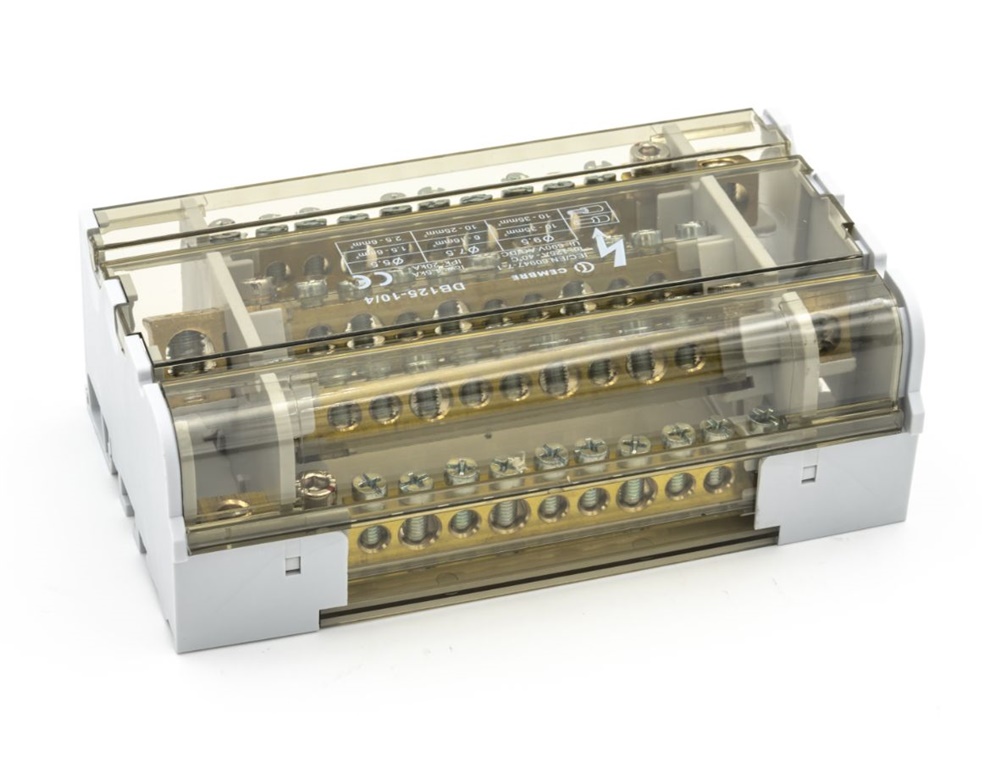 Ripartitore tetrapolare 125A 11 vie guida DIN 35mm