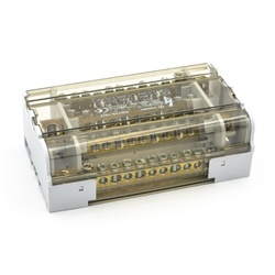 Ripartitore tetrapolare 125A 11 vie guida DIN 35mm