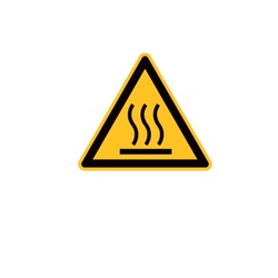 Etichetta avvertimento alta temperatura 300mm per impianti