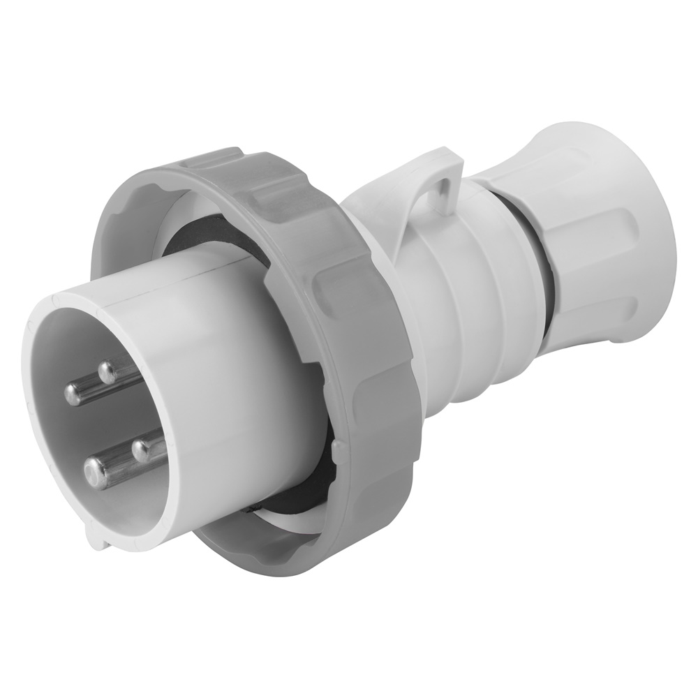 SPINA MOBILE DIRITTA HP - IP66/IP67/IP68/IP69 - 2P+T 16A >50-250V c.c. - GRIGIO - 3H - CABLAGGIO A VITE