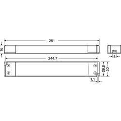 LED Driver 30W 24VCC design slim compatto per alimentazione strisce LED e sistemi illuminazione professionale