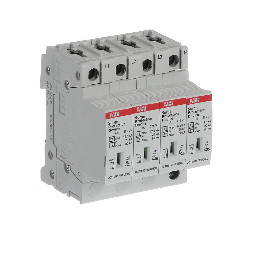 Interruttore protezione sovratensioni OVR T1+2 4 poli 12,5 A 12,5 kA per impianti elettrici industriali e civili