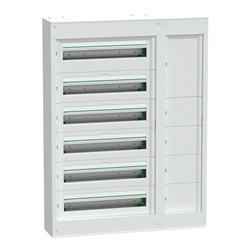 Centralino per apparecchi modulari con canalina laterale PrismaSeT S parete 6 x 24 moduli 1 morsettiera di terra senza porta