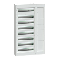 Centralino per apparecchi modulari con canalina laterale, PrismaSeT S, parete, 8 x 24 moduli, 1 morsettiera di terra, senza porta