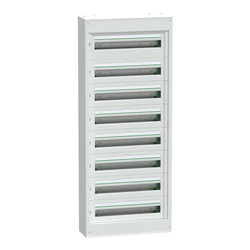 Centralino per apparecchi modulari, PrismaSeT S, parete, 8 x 24 moduli, 1 morsettiera di terra, senza porta