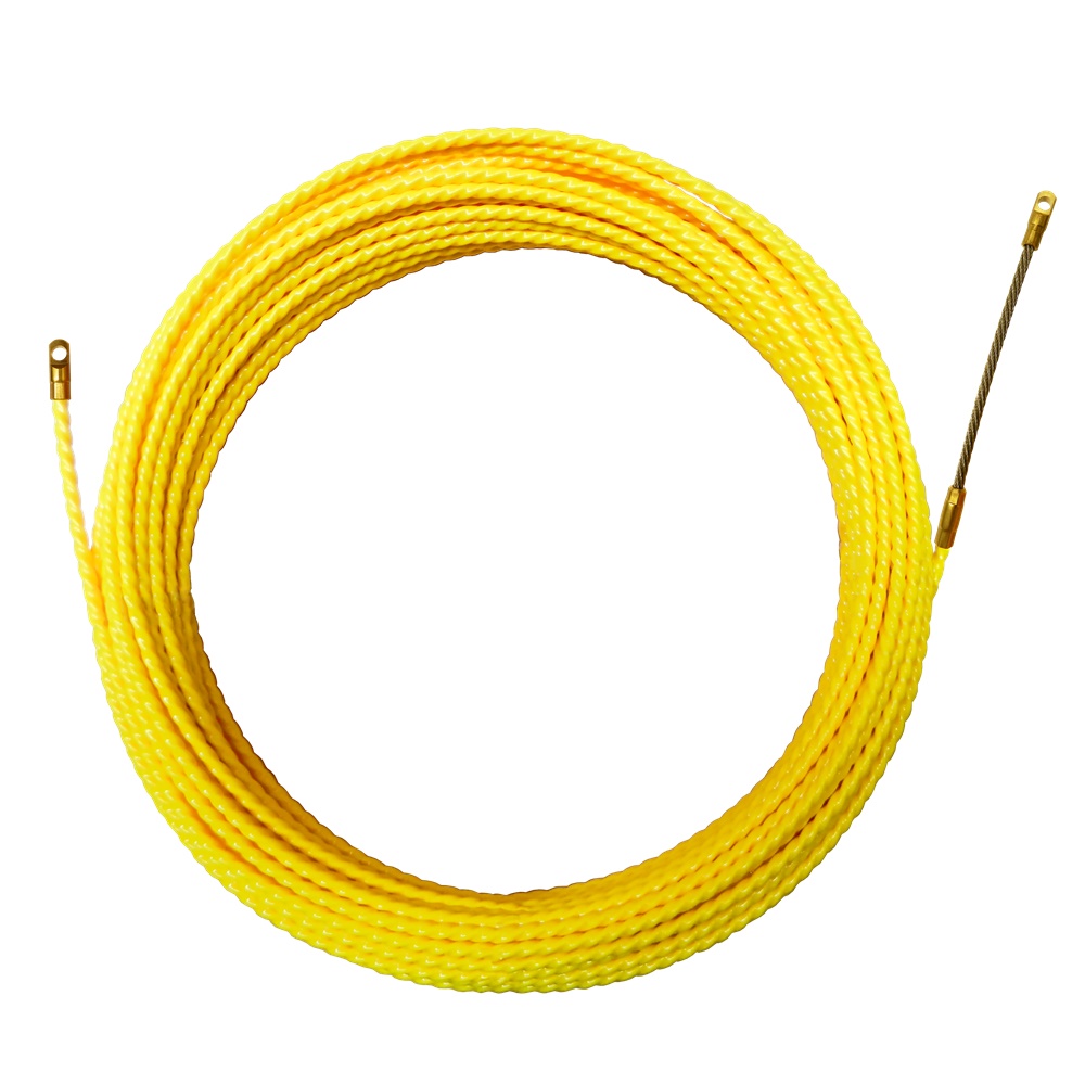 Sonda monofilo poliestere elicoidale Ø5 mm 60 m con testa flessibile e occhiello tirante per installazioni elettriche rapide e precise