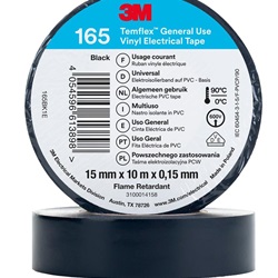 TEMFLEX 165 15MM X 10M BLACK