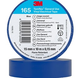 TEMFLEX 165 15MM X 10M BLUE