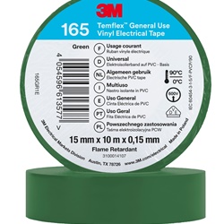 Nastro isolante vinile Temflex 165 verde 15mm 10m uso elettrico interno esterno