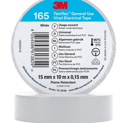 Nastro isolante vinile Temflex 165 bianco 15mm 10m uso elettrico