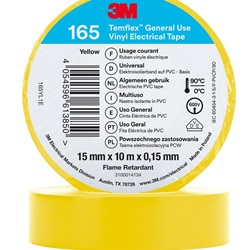 TEMFLEX 165 15MM X 10M YELLOW