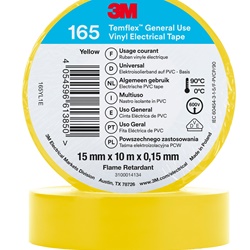 Nastro isolante vinile Temflex 165 15mmx10m uso elettrico interno/esterno giallo