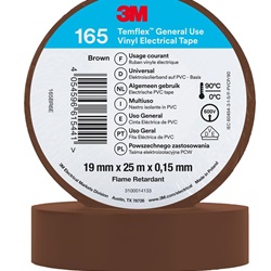 TEMFLEX 165 19MM X 25M BROWN