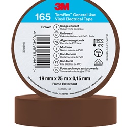 Nastro isolante vinile 3M Temflex 165 19mm x 25m resistente umidità e fiamma uso elettrico interno ed esterno