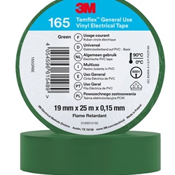 Nastro isolante vinile Temflex 165 verde 19mm 25m uso elettrico generale