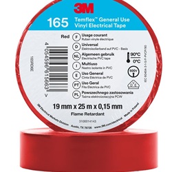 TEMFLEX 165 19MM X 25M RED