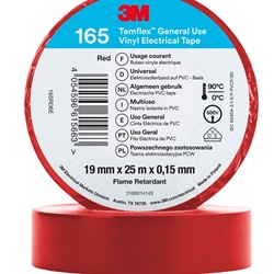 Nastro isolante vinile rosso 19mmx25m PVC ritardante fiamma per cablaggi elettrici basso voltaggio