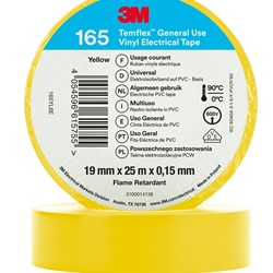 Nastro isolante vinile giallo 19mmx25m uso elettrico interno/esterno