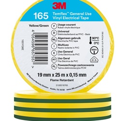 TEMFLEX 165 19MM X 25M Y/G