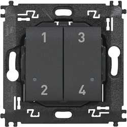 Telecomando wireless 4 scenari antracite con tecnologia rolling code 128 bit per controllo impianti elettrici sicurezza avanzata