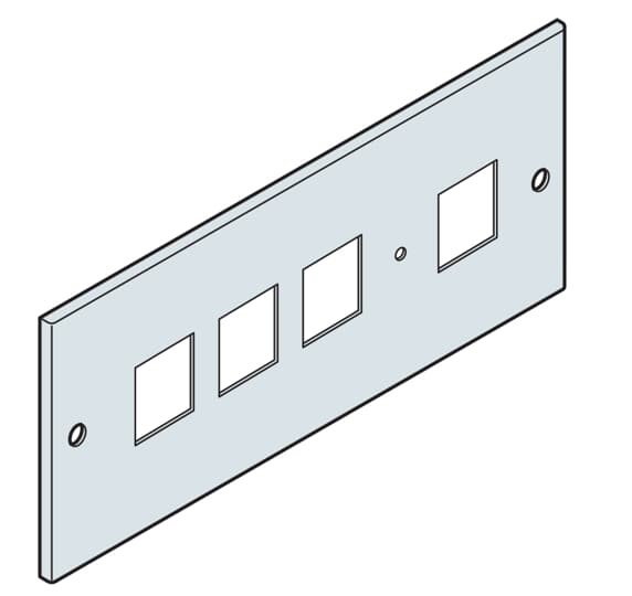 Pannello modulare 4 aperture 72x72 mm 200x800 mm per quadri controllo industriale