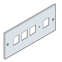 Pannello modulare 4 aperture 72x72 mm 200x800 mm per quadri controllo industriale