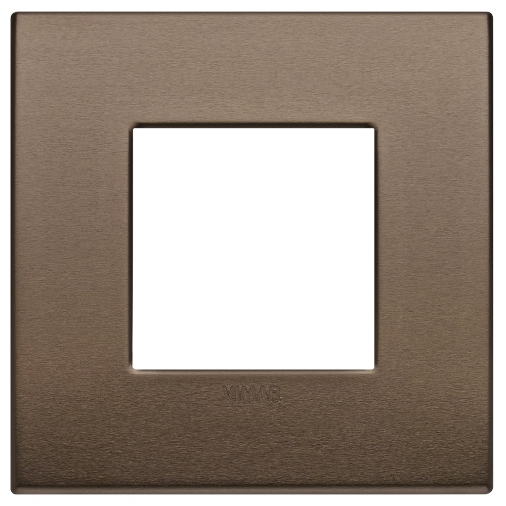 Placca Classic 2 moduli alluminio bronzo scuro per installazioni elettriche