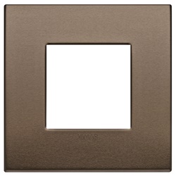 Placca Classic 2 moduli alluminio bronzo scuro per installazioni elettriche
