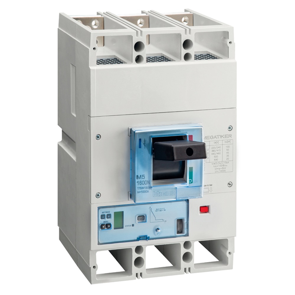 Interruttore automatico modulare trifase MEGATIKER M5 1250A 50kA per impianti industriali e civili