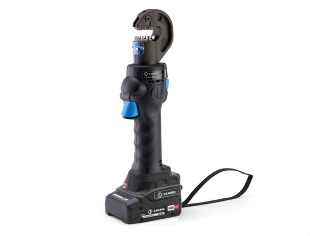 Crimpatrice oleodinamica a batteria 15 kN per connettori elettrici fino 35 mm², testa rotante 340°