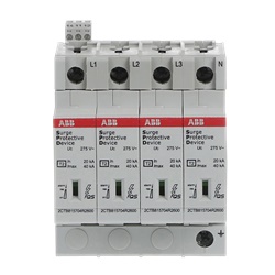 Interruttore automatico protezione OVR T2 4 poli 40 kA 275 A per impianti elettrici residenziali e industriali