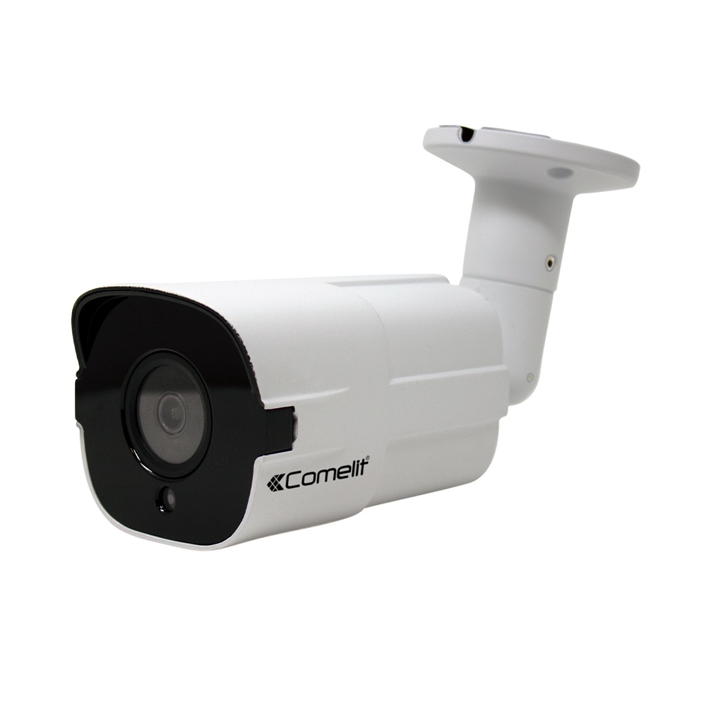 Serie Next - Telecamera IP bullet 4MP, ottica fissa 2.8mm, LED IR 50m, analisi video, slot SD, alluminio IP67, 12V e PoE, ONVIF