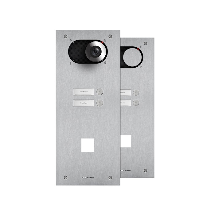 Frontale Switch 2 pulsanti acciaio inox AISI 316 spazzolato foro 40x40 mm per controllo accessi