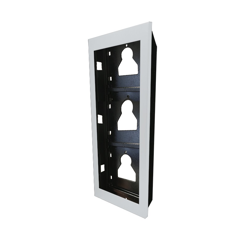 Serie Ultra White - Telaio da incasso 3 moduli, alluminio bianco RAL9016, anti-UV, affiancabile