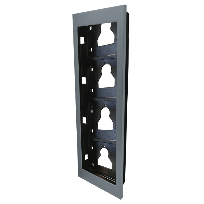 Telaio da incasso 4 moduli Ultra alluminio silver resistente corrosione e UV per pulsantiera