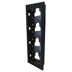 Serie Ultra Black - Telaio da incasso 4 moduli, alluminio nero RAL9005, anti-UV, affiancabile, 125.5x408x35mm