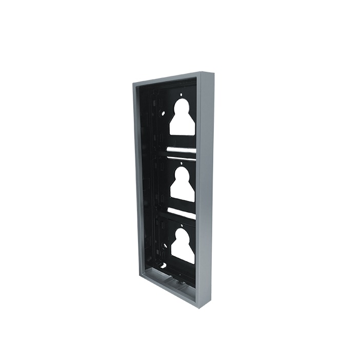Serie Ultra - Custodia da parete 3 moduli silver RAL9006, sporgenza 35mm