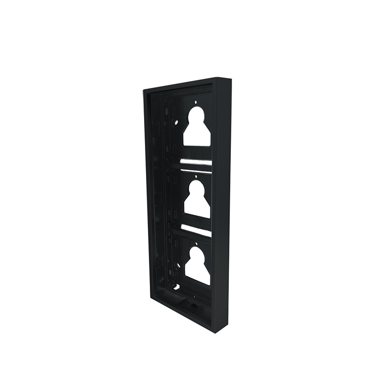 Serie Ultra Black - Custodia da parete 3 moduli nero RAL9005, sporgenza 35mm
