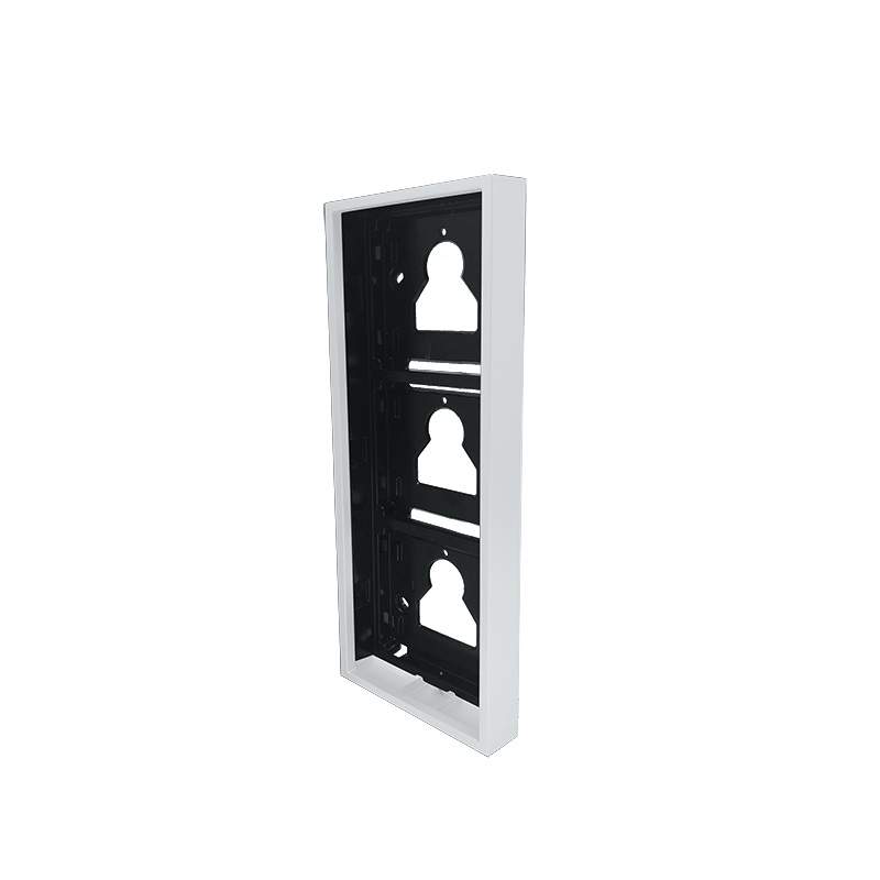 Serie Ultra White - Custodia da parete 3 moduli bianco RAL9016, sporgenza 35mm