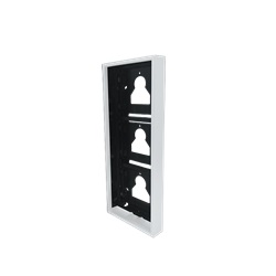 Serie Ultra White - Custodia da parete 3 moduli bianco RAL9016, sporgenza 35mm