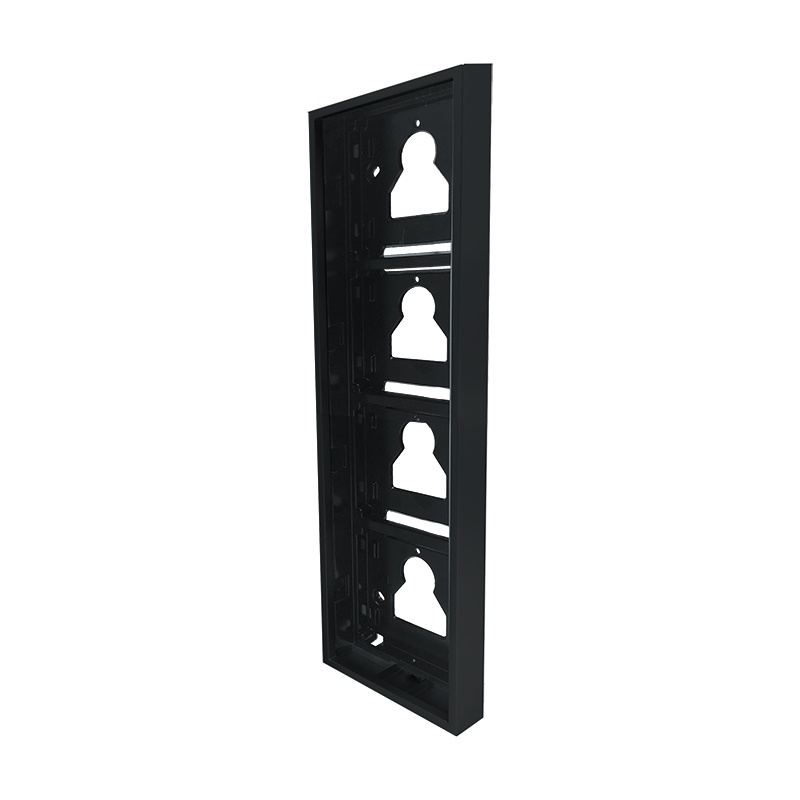 Serie Ultra Black - Custodia da parete 4 moduli nero RAL9005, sporgenza 35mm