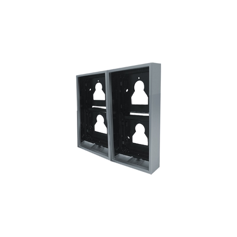 Serie Ultra - Custodia da parete 2x2 moduli silver RAL9006, cavo collegamento incluso