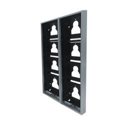 Serie Ultra - Custodia da parete 2x4 moduli (8 moduli) silver RAL9006, cavo incluso