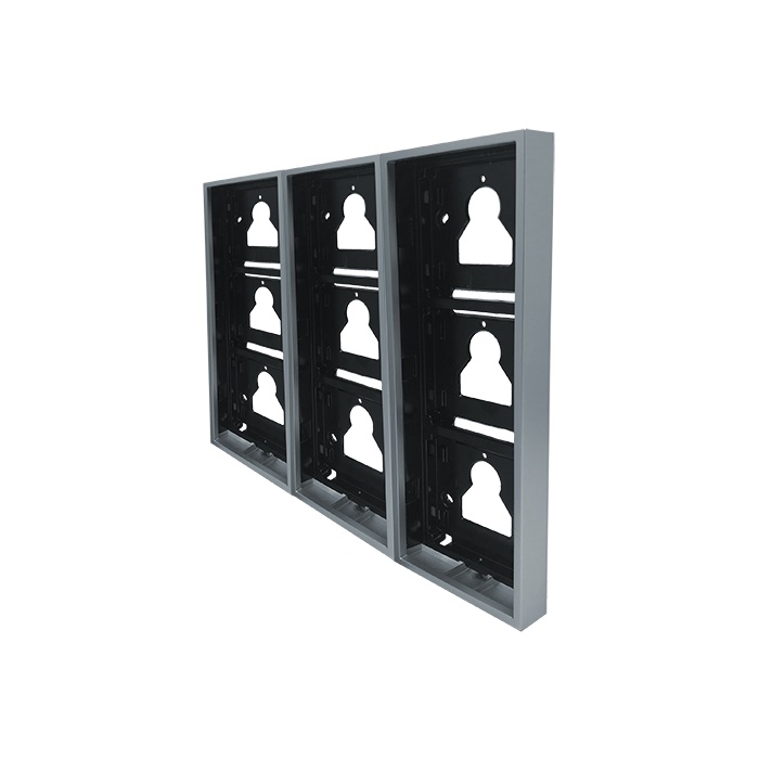 Serie Ultra - Custodia da parete 3x3 moduli (9 moduli) silver RAL9006, cavo incluso